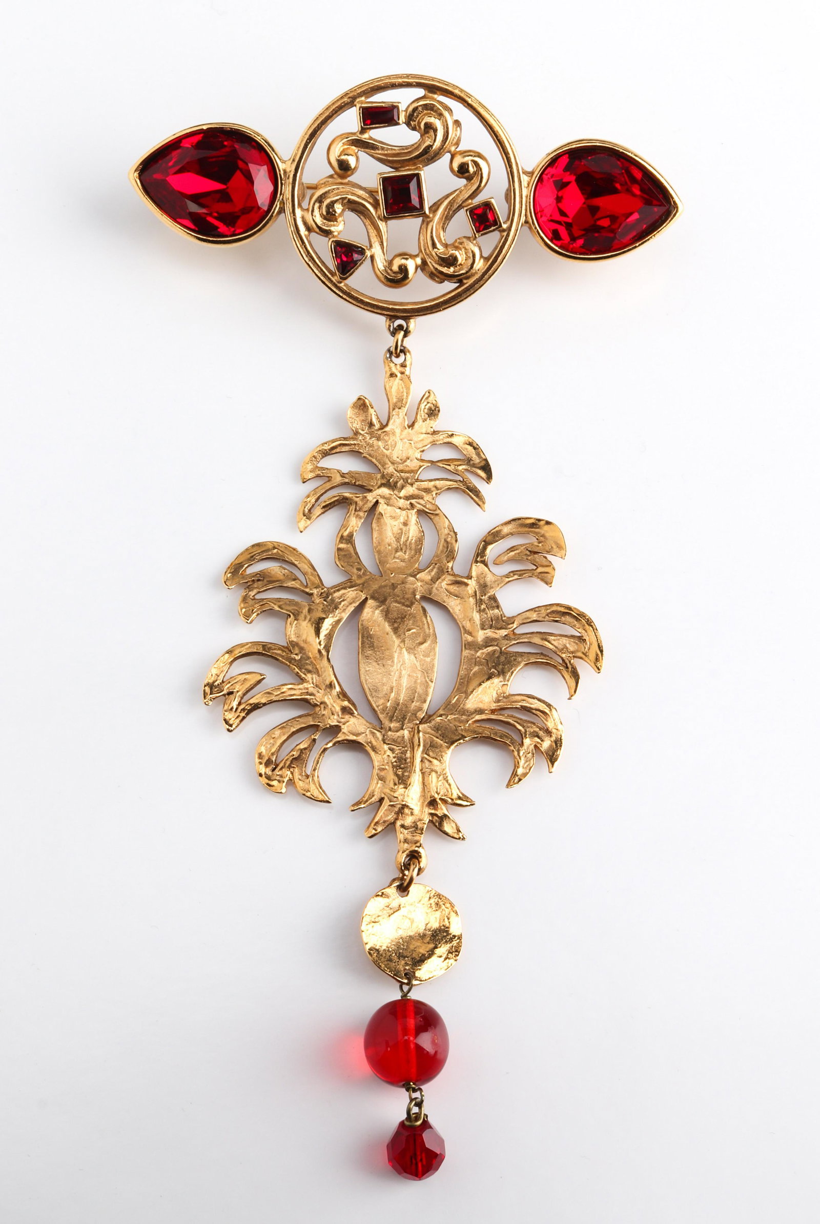 Yves Saint Laurent Gold-Tone & Faux-Gem Brooch (1 of 3)