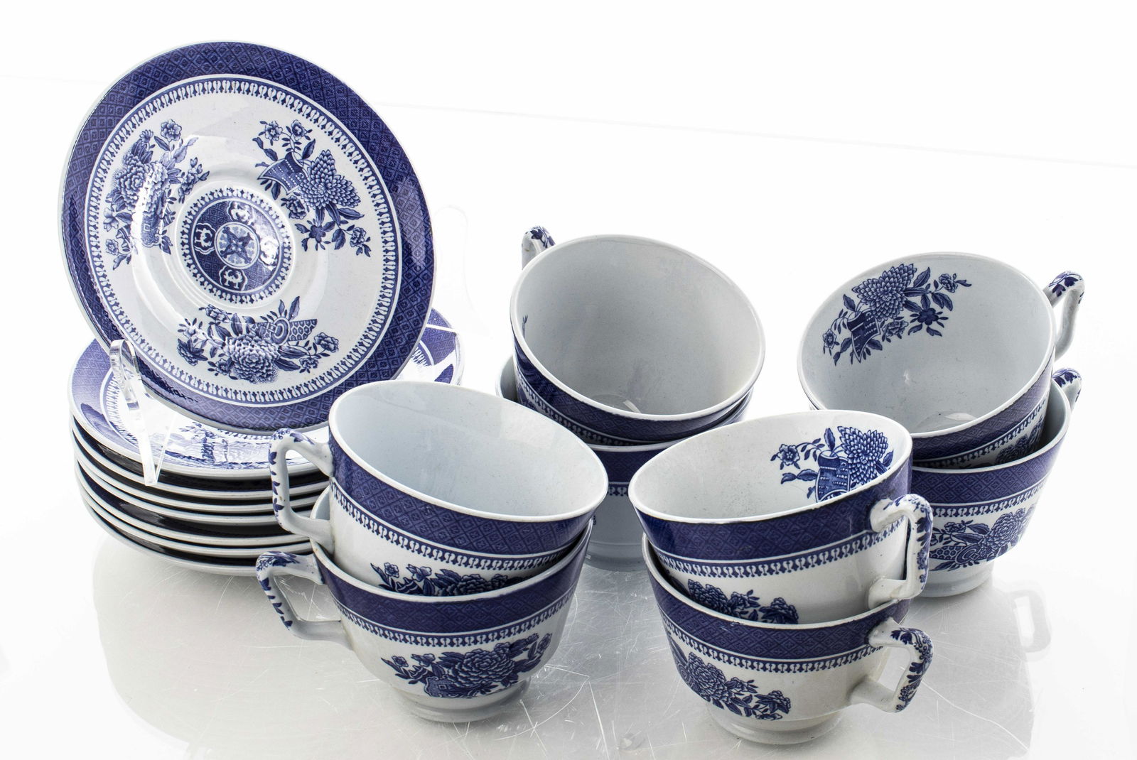 English Spode "Fitzhugh" Tea Cups and Saucers, 16 (1 of 10)