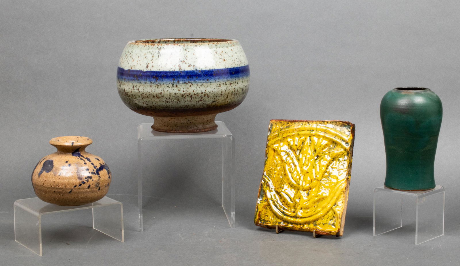 Misc. Mid-Century Art Pottery Vases & Tile, 4 (1 of 5)