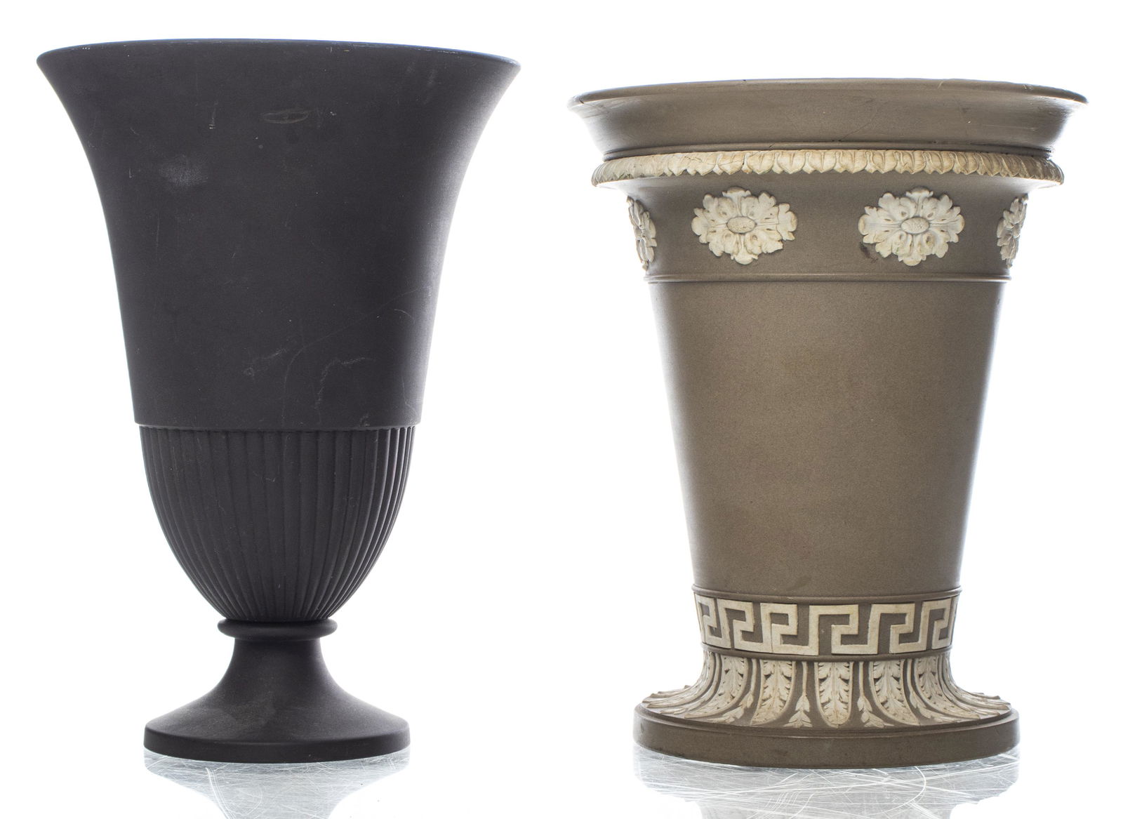 Wedgwood Jasperware & Ravenstone Trumpet Vases, 2 (1 of 3)