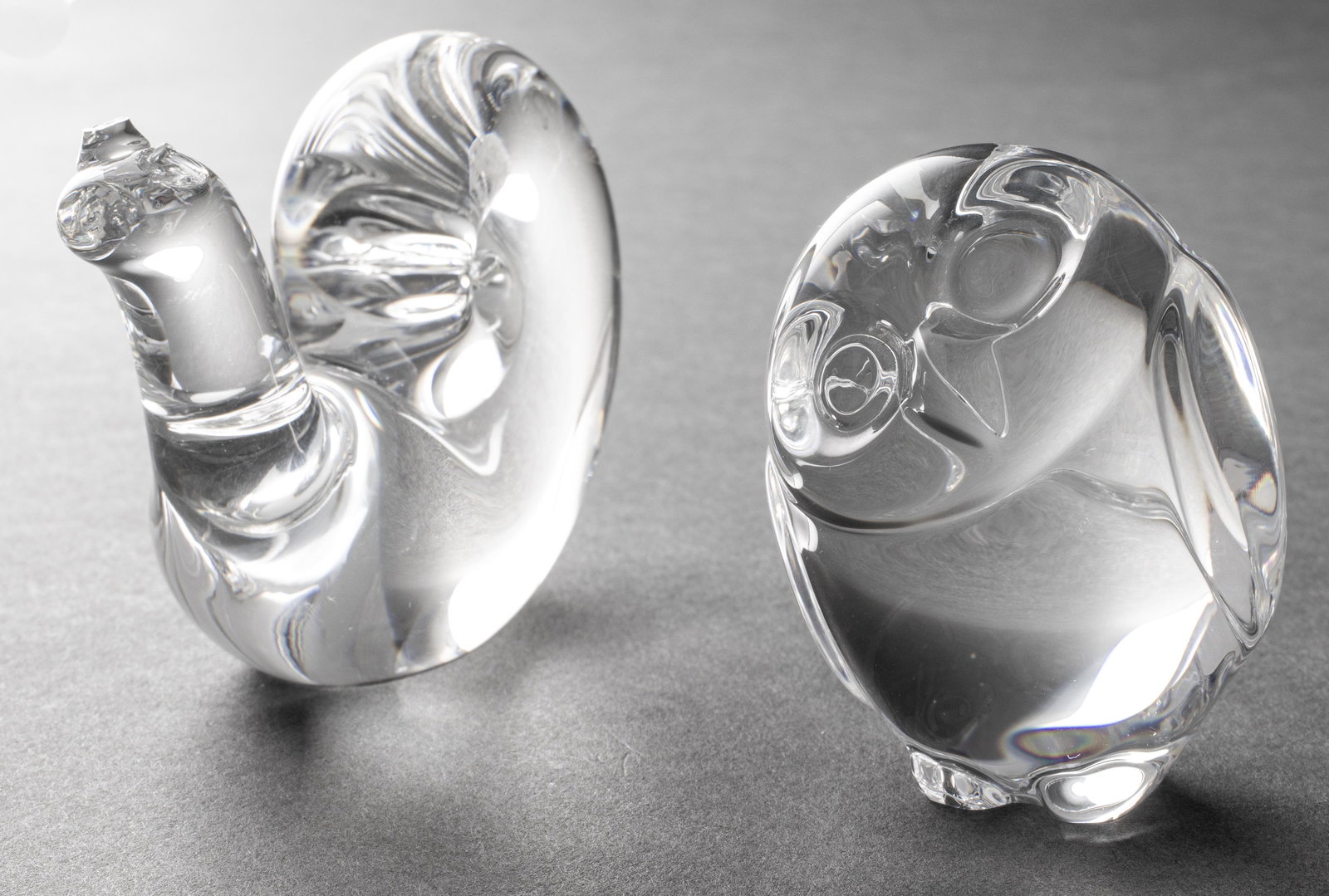 Steuben Glass Snail and Owl Figures, 2 PCS (1 of 4)