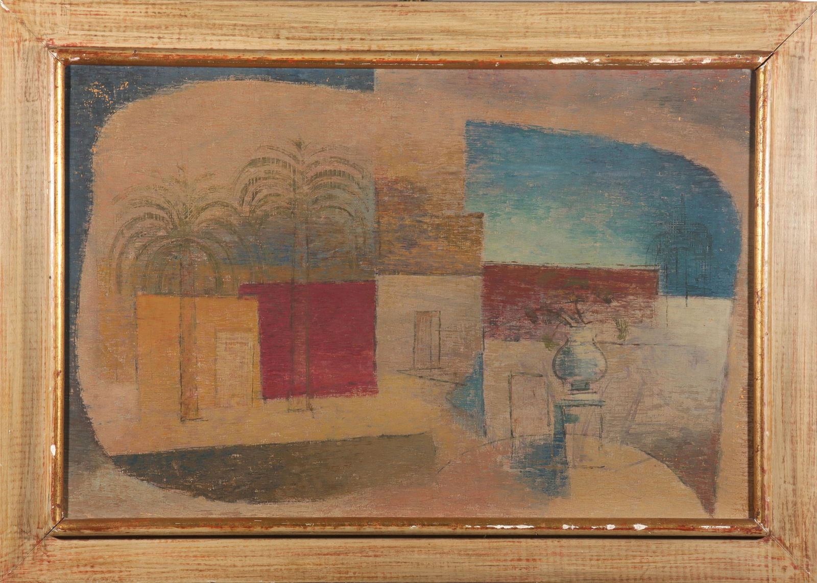 Mid-Century Modern Oil on Textile (1 of 2)