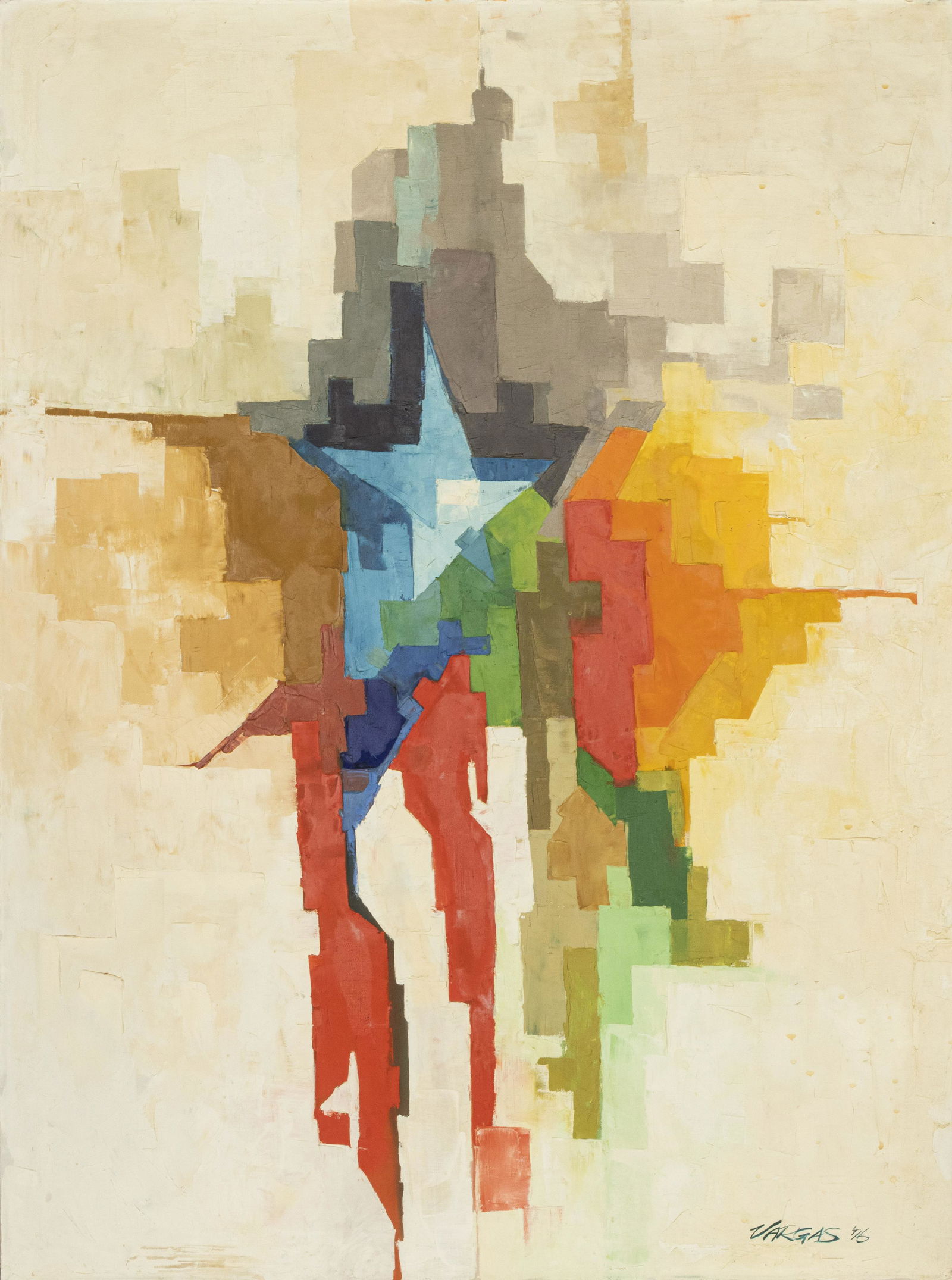 Jorge Vargas Abstract Oil on Canvas, 1976 (1 of 3)