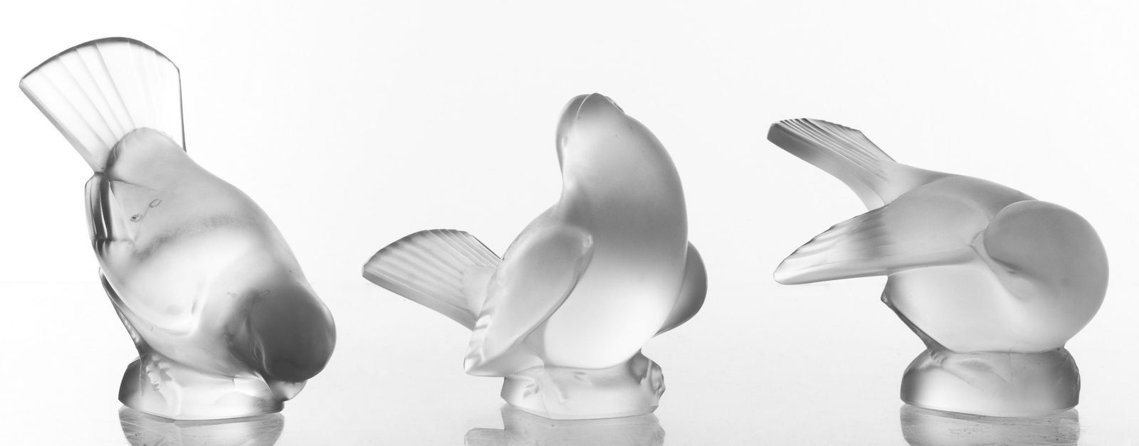 Lalique "Moineaux" Frosted Art Glass Birds, 3 (1 of 5)