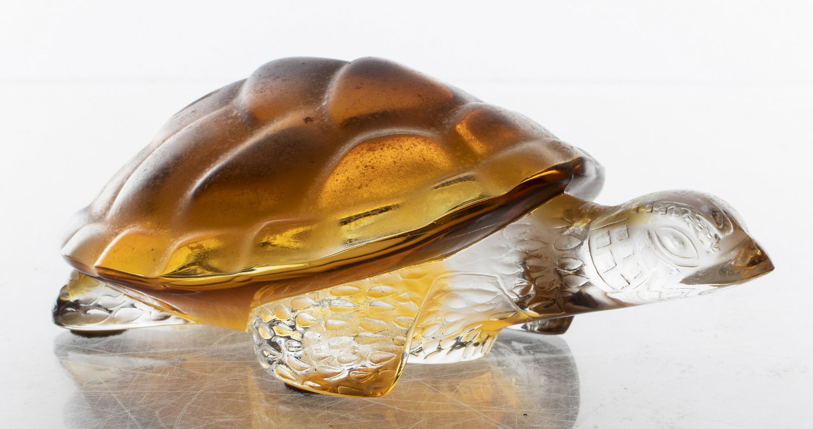 Lalique Frosted Amber Glass "Turtle" Sculpture (1 of 6)