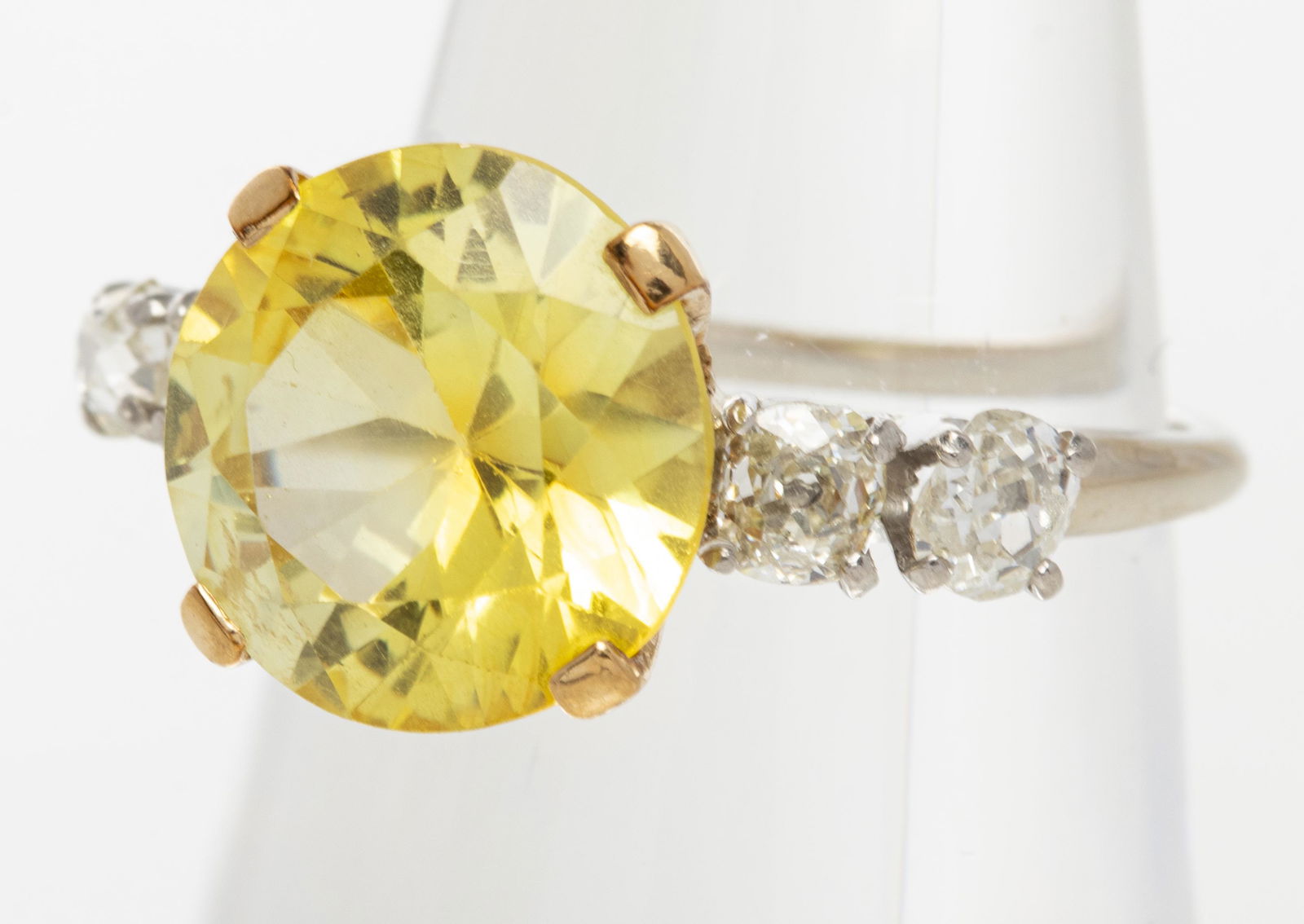 Antique 14K Yellow Stone & Diamond Ring (1 of 7)