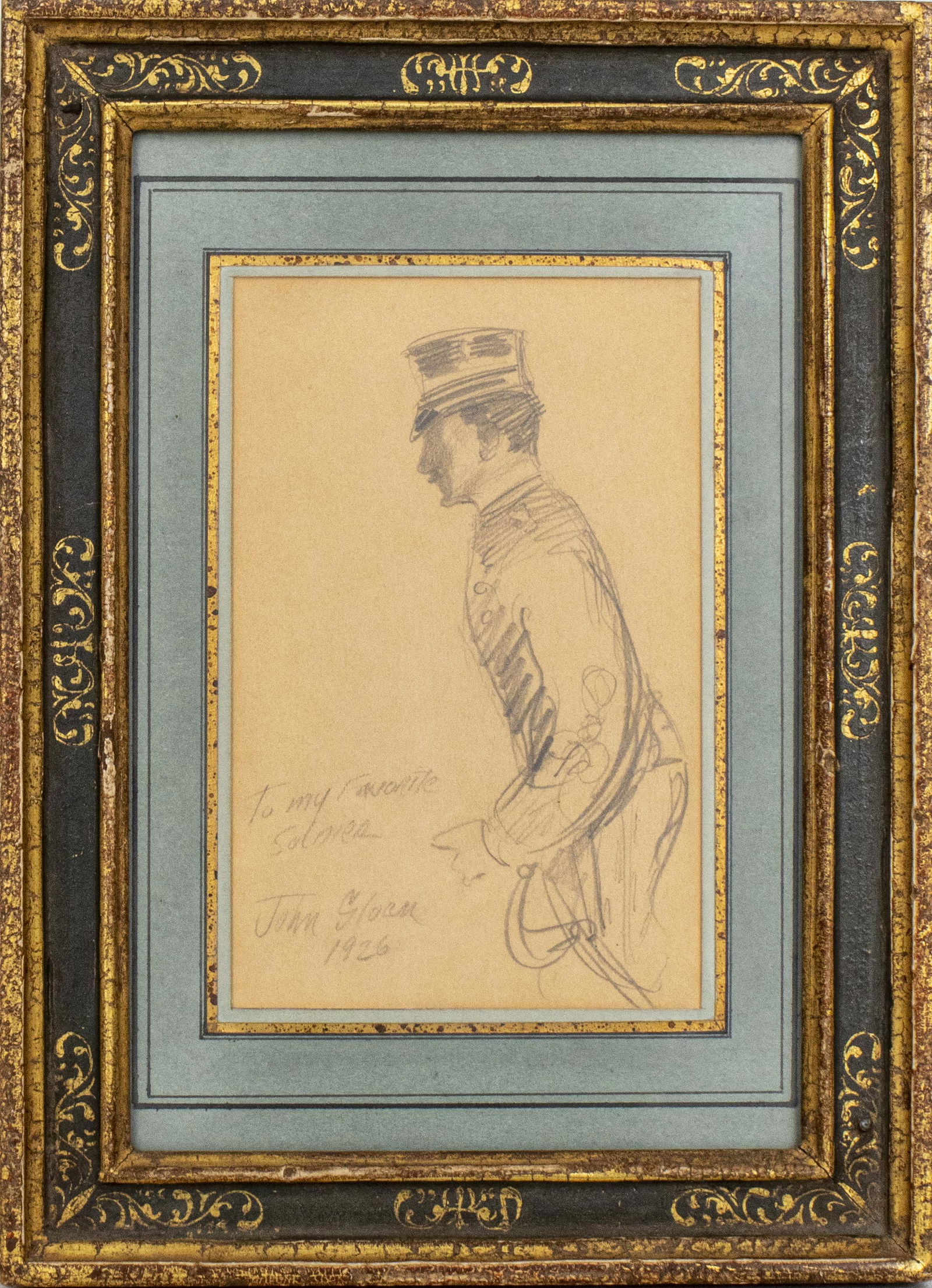 John Sloan "Sketch of a Soldier" Pencil Drawing (1 of 6)