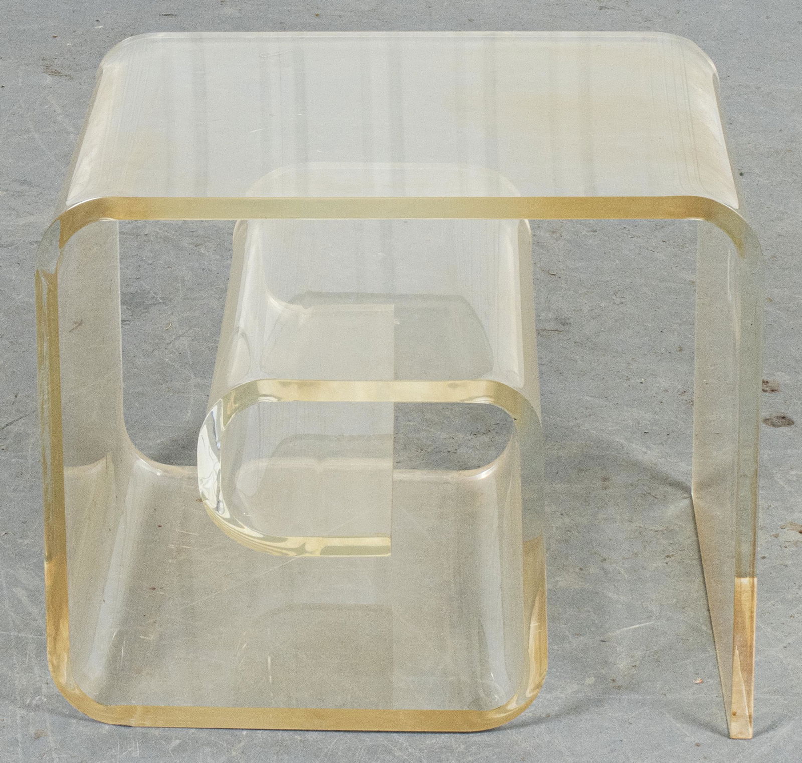 Modern Lucite "Snail" Side Table (1 of 6)