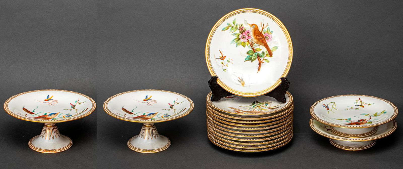 Royal Worcester Painted Part Dessert Service, 16 (1 of 6)