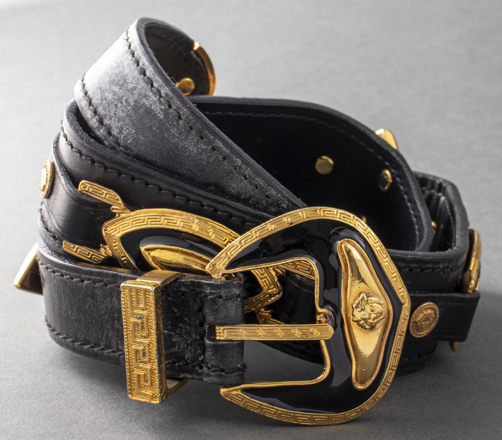 Gianni Versace Black Leather "Medusa" Belt (1 of 4)