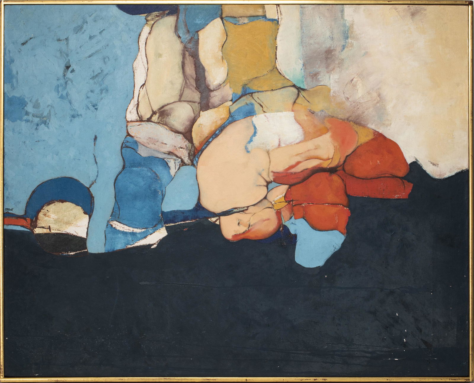 Stark Signed Modern Abstract Oil on Canvas (1 of 6)