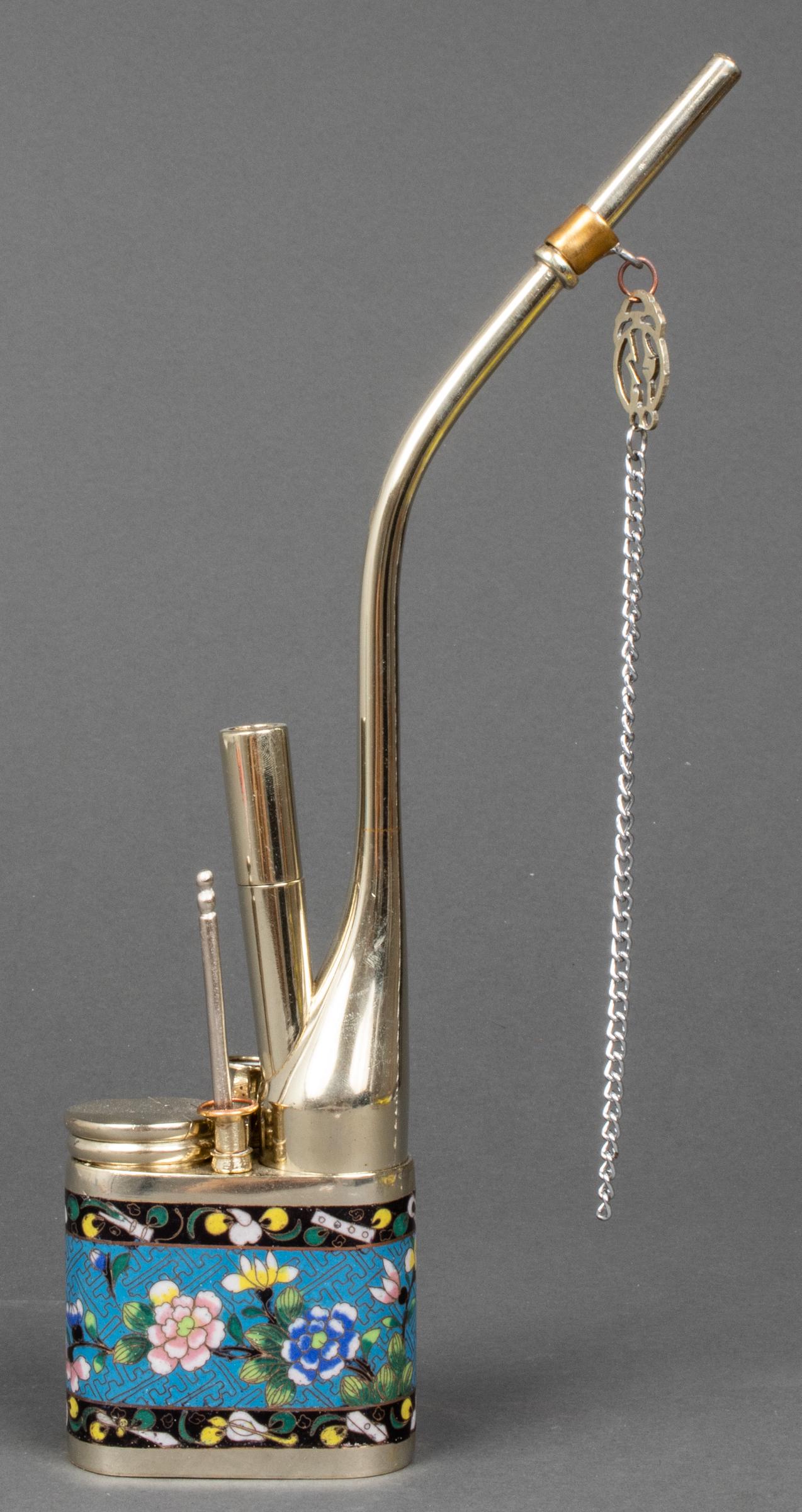 Chinese Paktong Cloisonne Enamel Water Pipe (1 of 8)