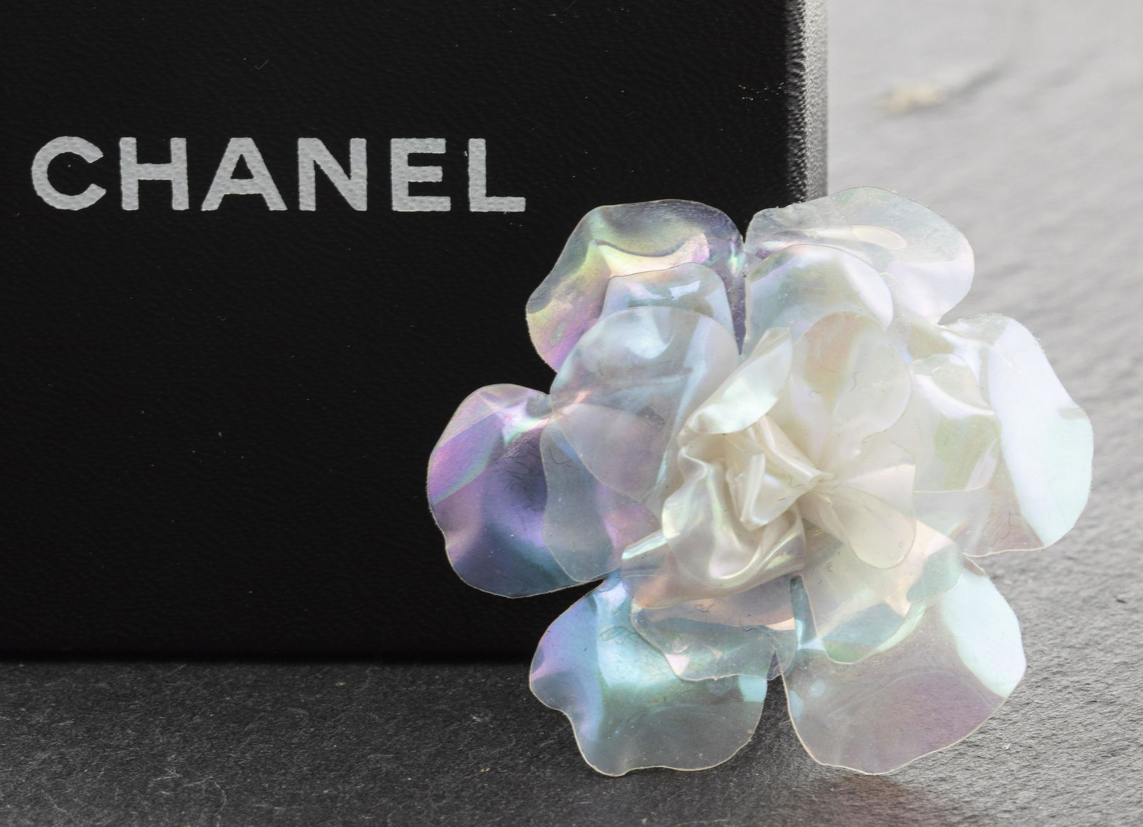 Chanel Iridescent Camellia Flower Brooch (1 of 3)