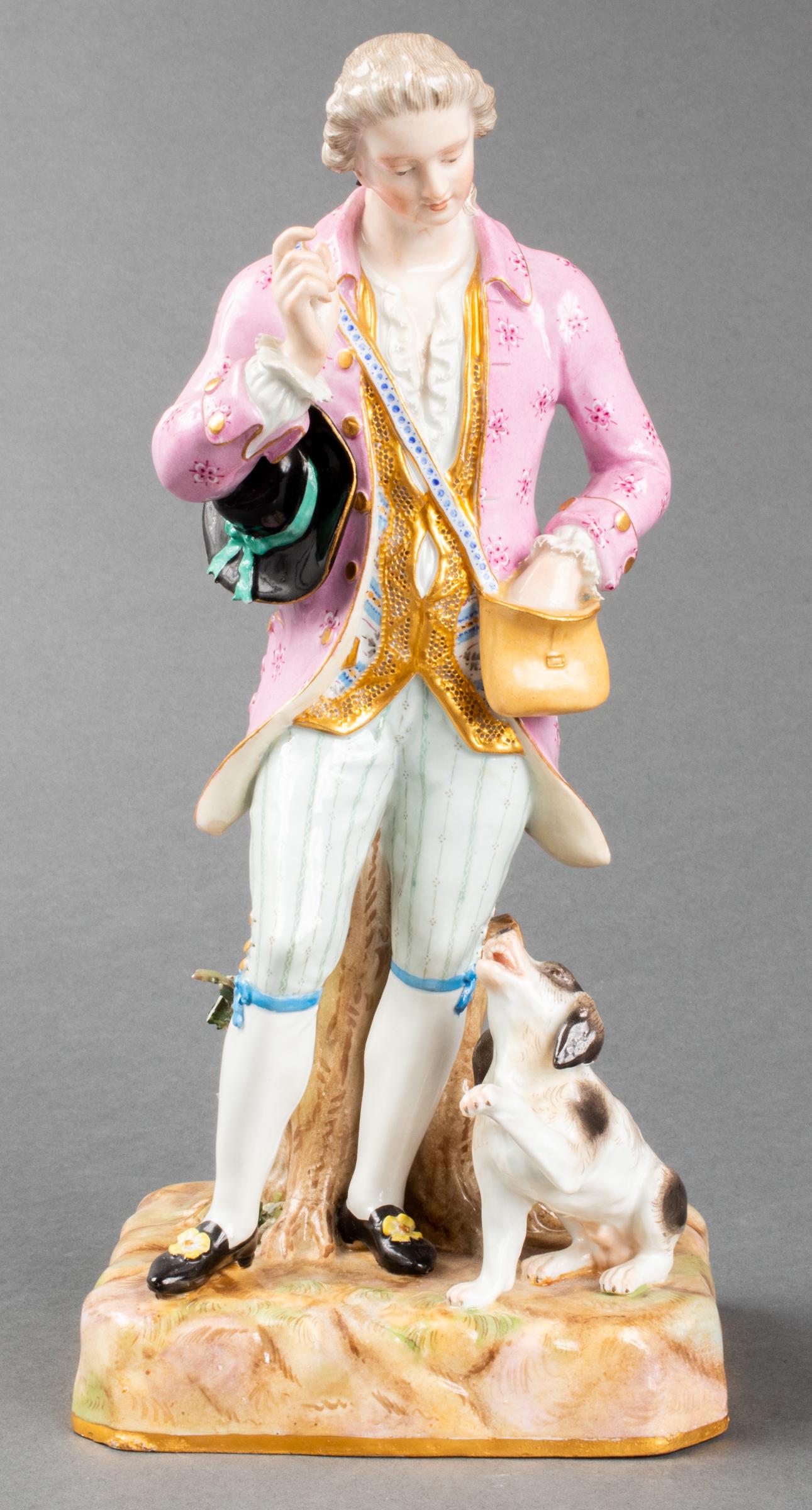 Meissen Gentleman Training Dog Porcelain Sculpture (1 of 8)