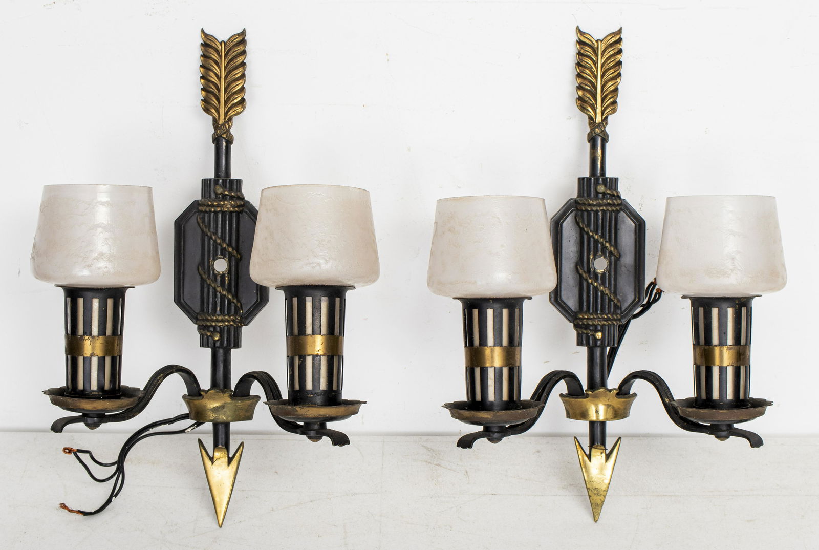 S&A Lighting Arrow Motif Two-Light Sconces, Pair (1 of 4)