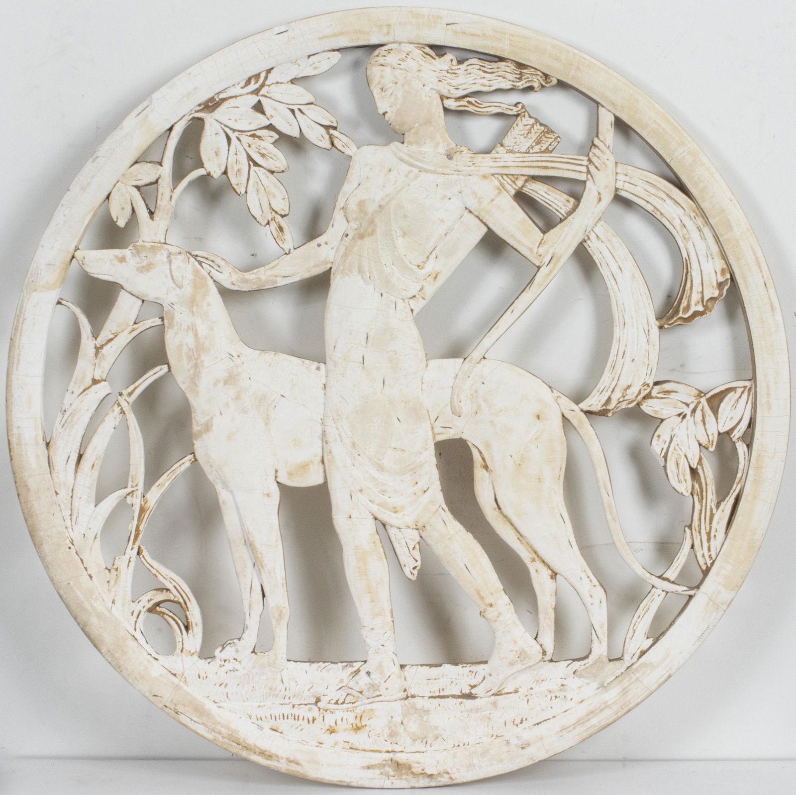 Art Deco Painted Wall Hanging Of Diana (1 of 6)