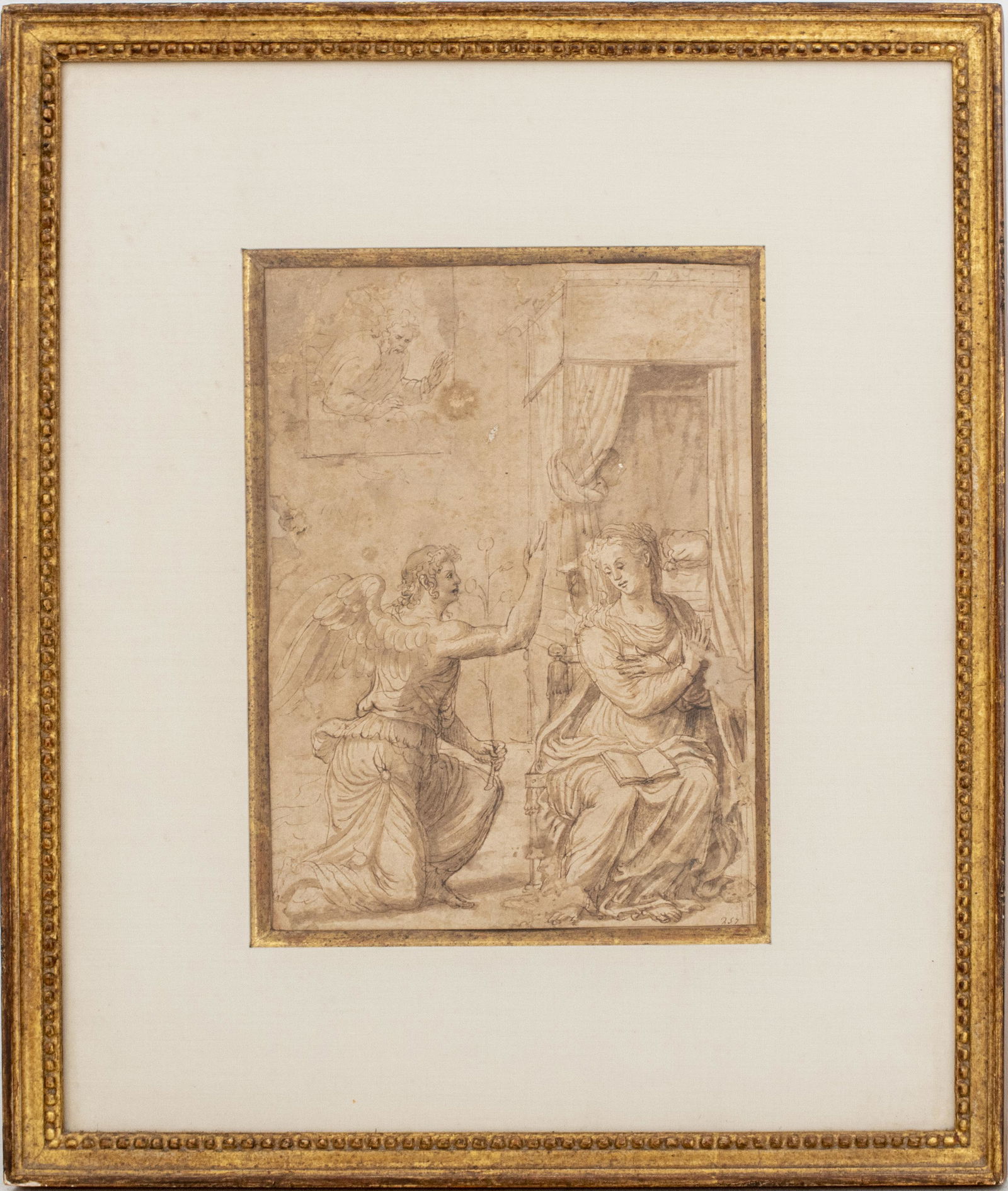 Old Master School "Annunciation" Ink on Paper (1 of 7)