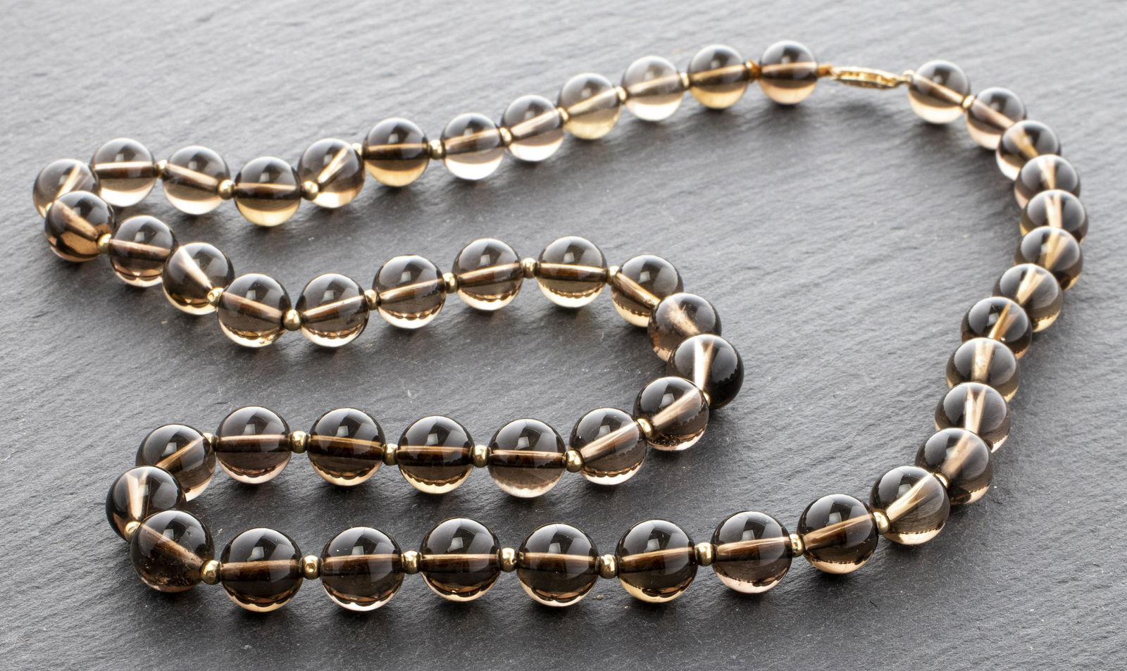14K Yellow Gold & Smoky Quartz Beaded Necklace (1 of 6)
