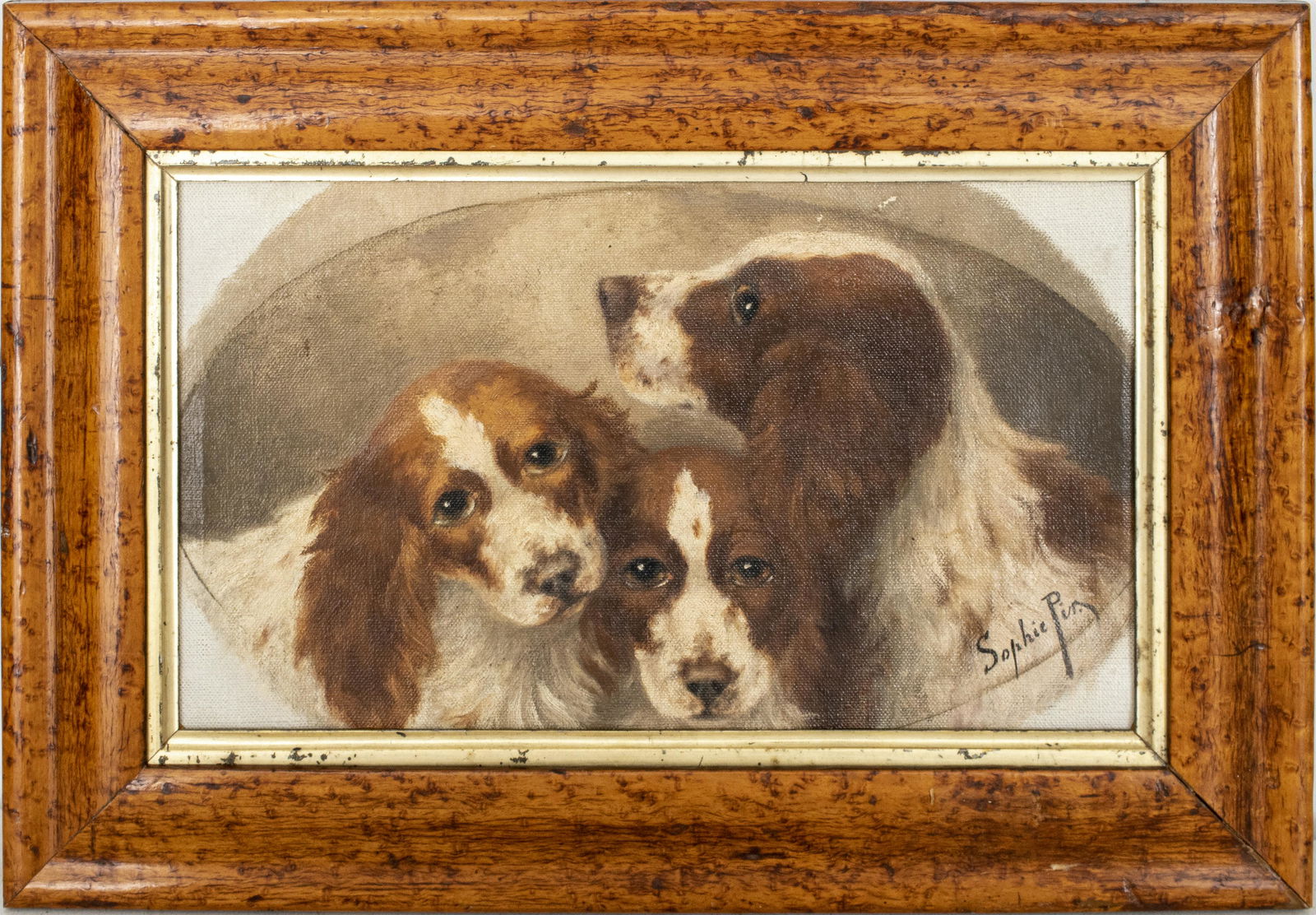 Sophie Pir "Spaniels" Oil on Canvas (1 of 5)