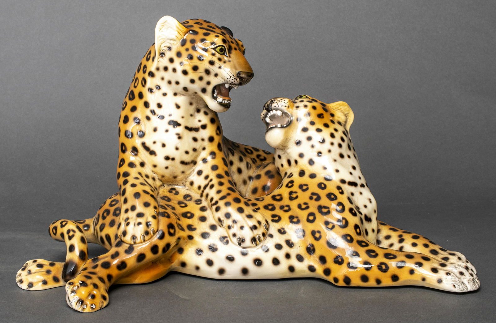 Italian Glazed Ceramic Models Of Leopards (1 of 10)