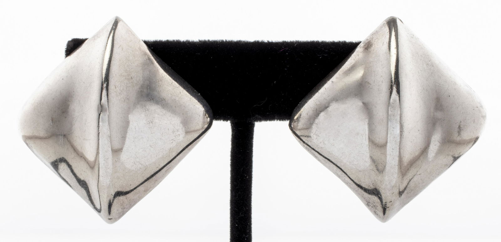 Tiffany & Co. Silver Modern Domed Square Earrings (1 of 5)