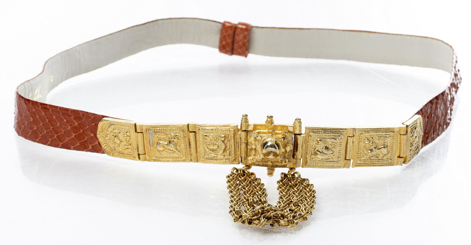 Judith Leiber Snake Skin Belt W Gold-Tone Buckle (1 of 4)