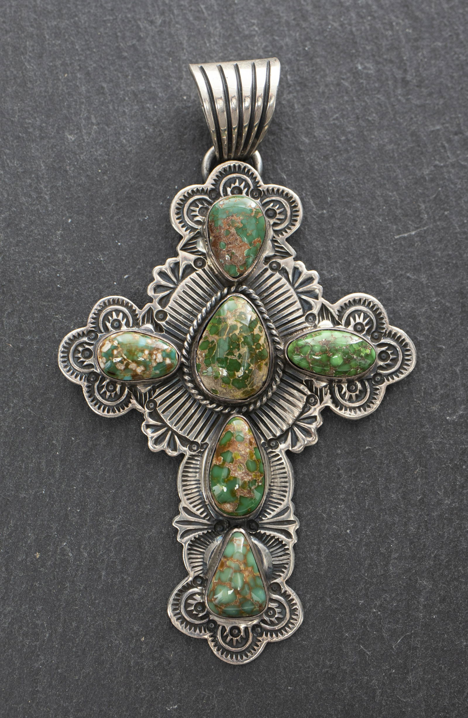 Navajo Sterling Silver & Turquoise Cross Pendant (1 of 5)