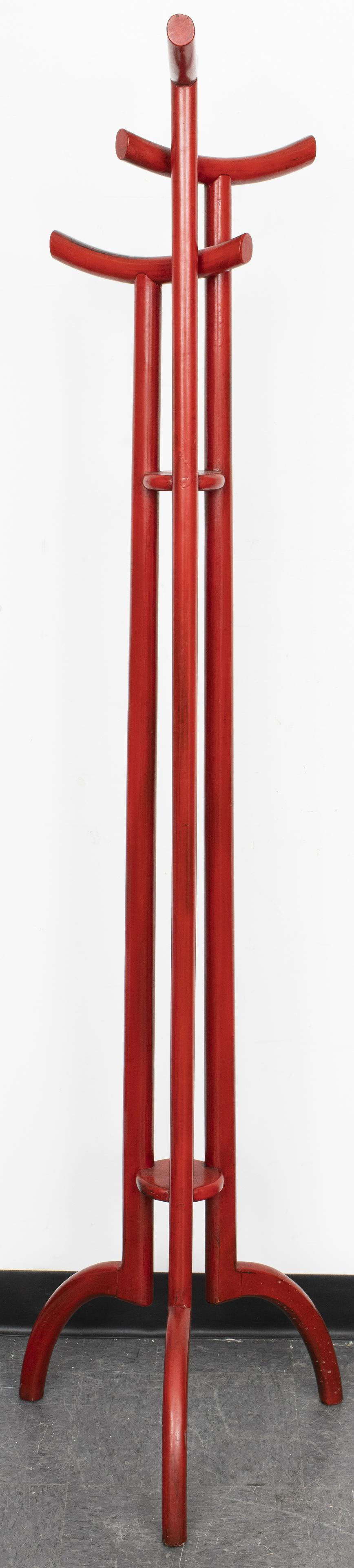 Chinoiserie Red Coat Rack Hat Stand (1 of 2)