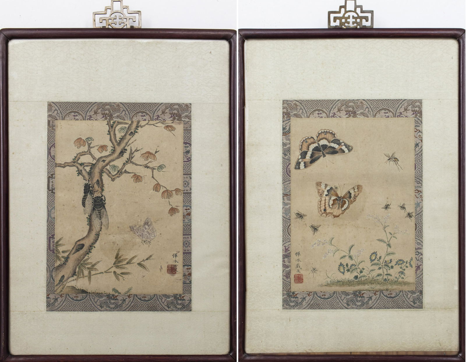 19th Century Chinese Ink and Color on Paper, Pair (1 of 19)