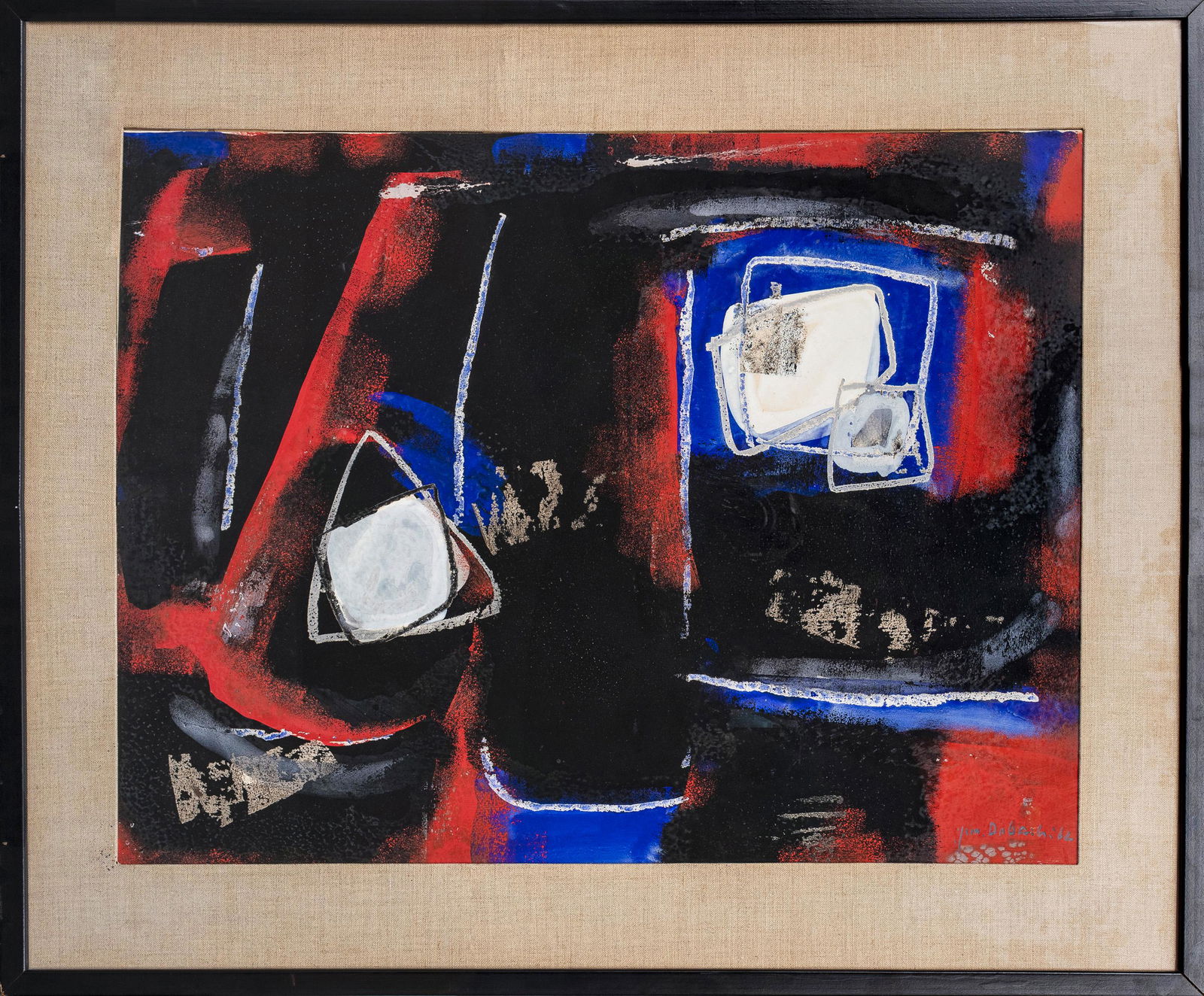 Illegibly Signed Abstract Gouache And Acrylic (1 of 7)