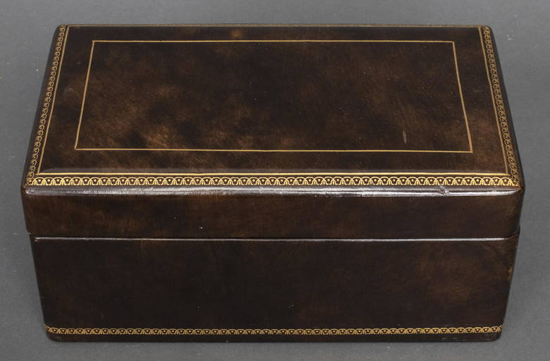 Gilt Tooled Leather Humidor / Box
