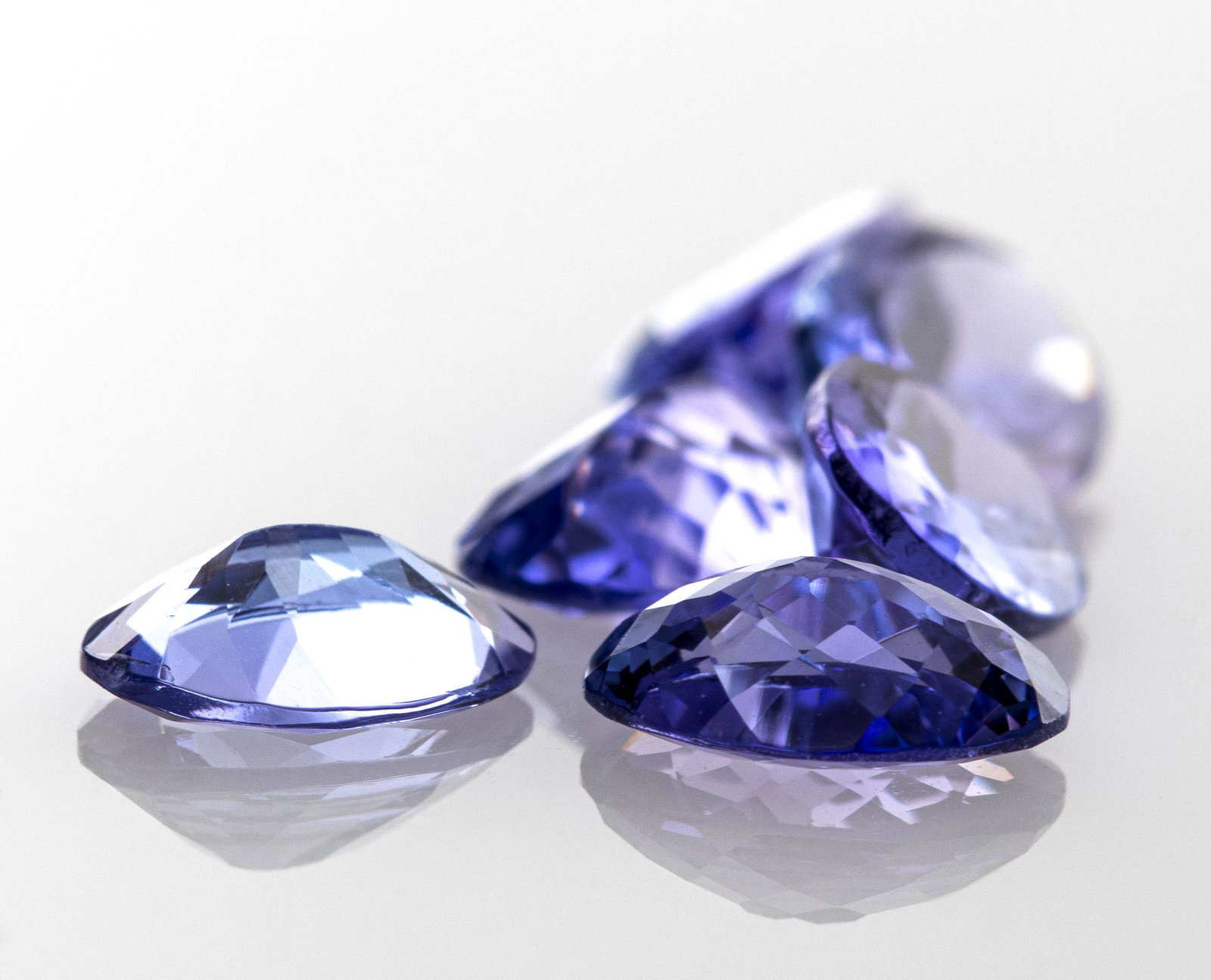 4.10 Cttw. Loose Oval-Cut Tanzanite Stones: 4.10 cttw. collection of six loose oval-cut tanzanite stones. Stones measure approx: 7 x 5 mm each.