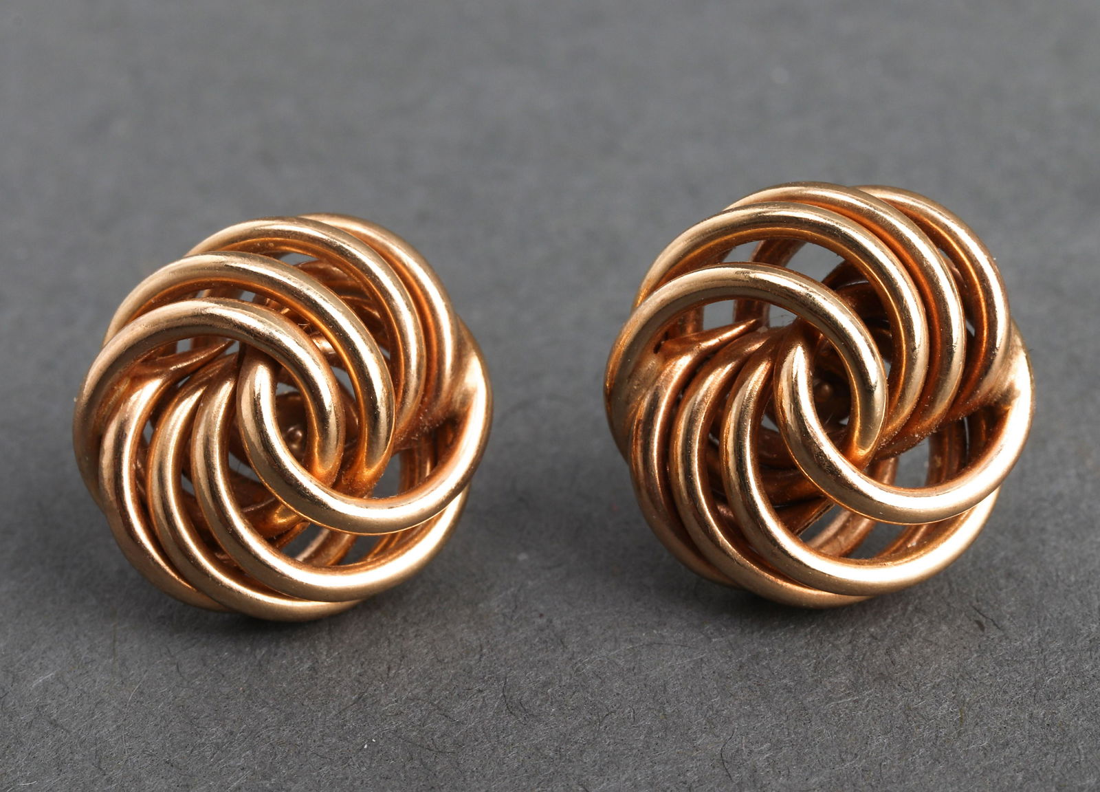 Vintage 14K Yellow Gold Love Knot Stud Earrings (1 of 2)