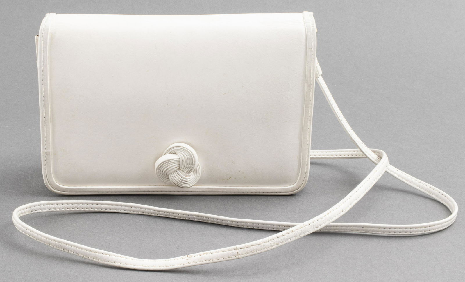 White Leather Clutch Handbag (1 of 6)