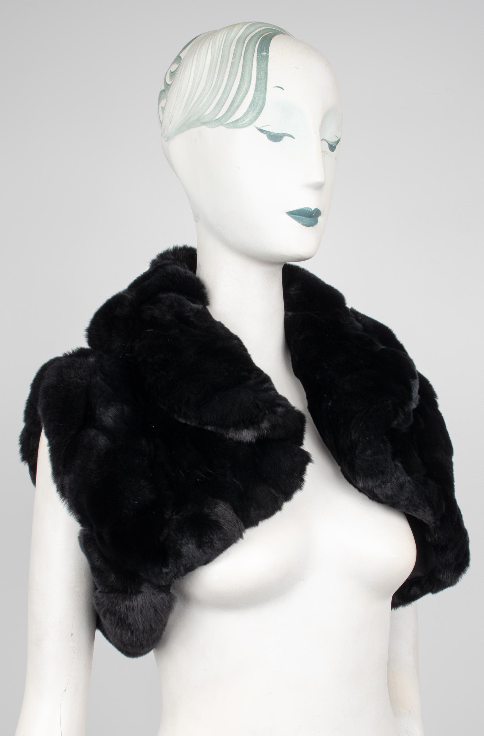 Black Rabbit Fur Bolero Vest (1 of 11)
