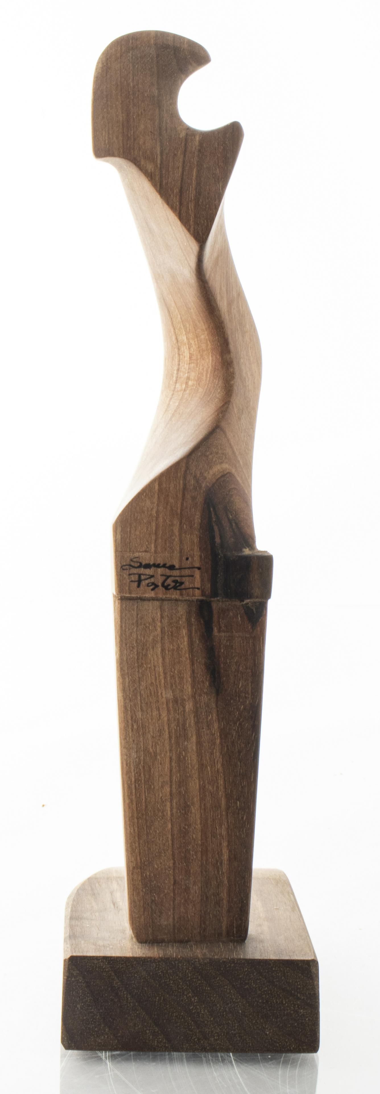 Illegibly Signed Modern Carved Wood Sculpture (1 of 6)