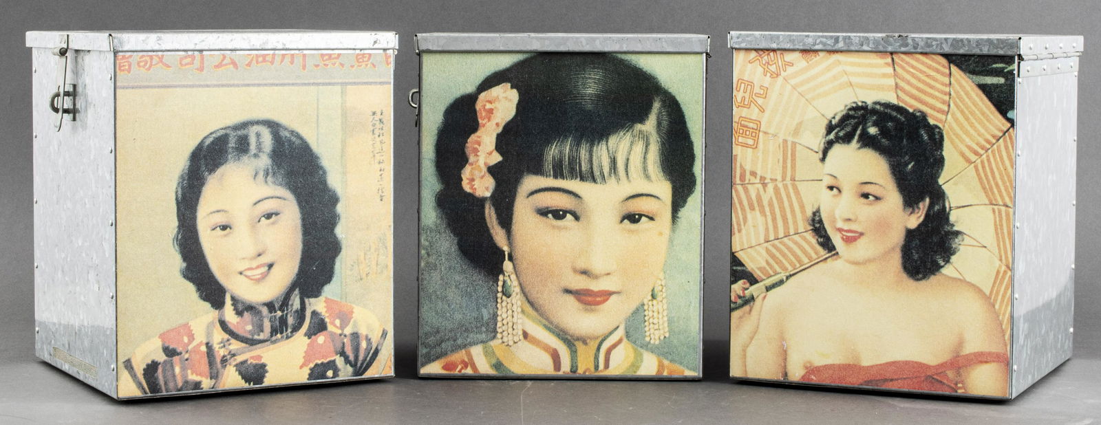 Vintage Decorative Metal Storage Boxes, 3 PCS. (1 of 3)