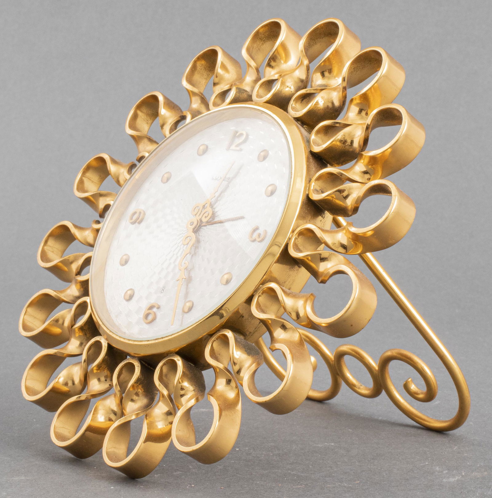 Luxor Brass & Guilloche Enamel 8-Day Clock (1 of 5)