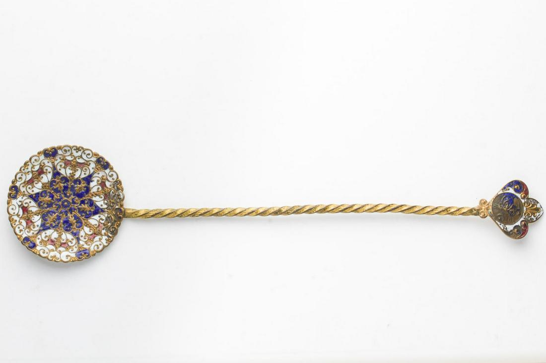 Islamic Enameled Spoon, Cloisonne, poss. Turkish (1 of 5)