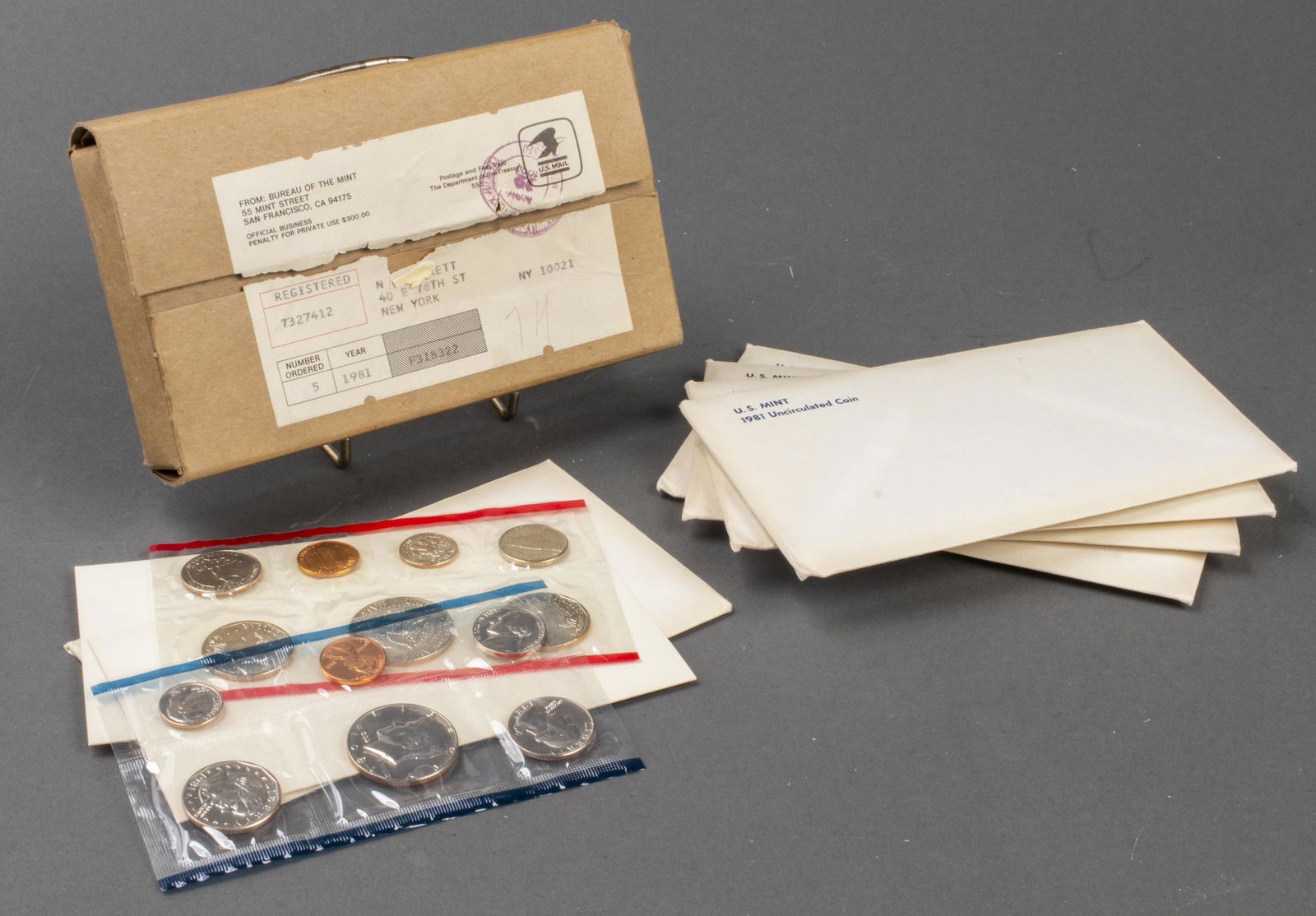 US Mint 1981 Uncirculated Coin Sets, 10 Sleeves (1 of 4)