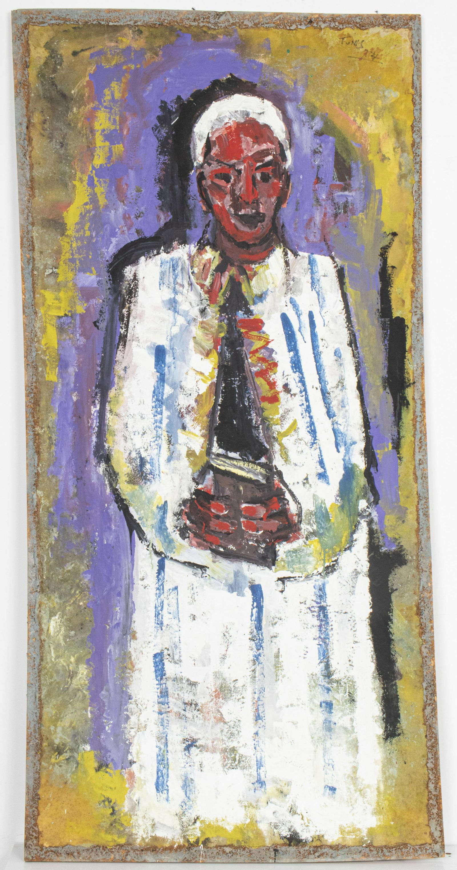 Smokey Tunis Attr. Art Brut Large Acrylic (1 of 7)