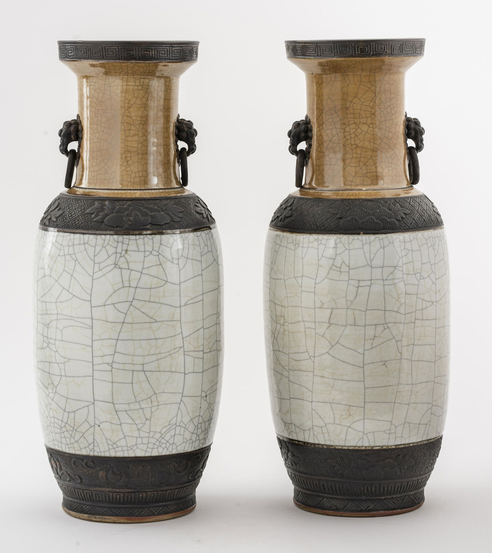 Large Chinese Carved Porcelain Vases, Qing Dynasty (1 of 7)