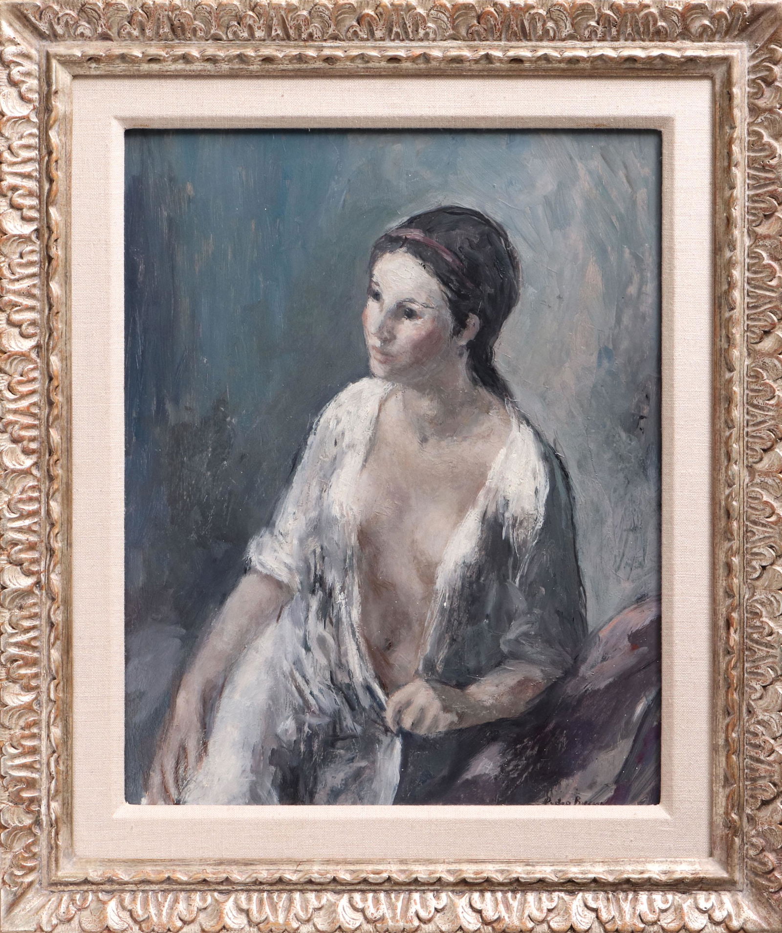 Pedro Bueno "Portrait of a Woman" Oil on Board (1 of 4)