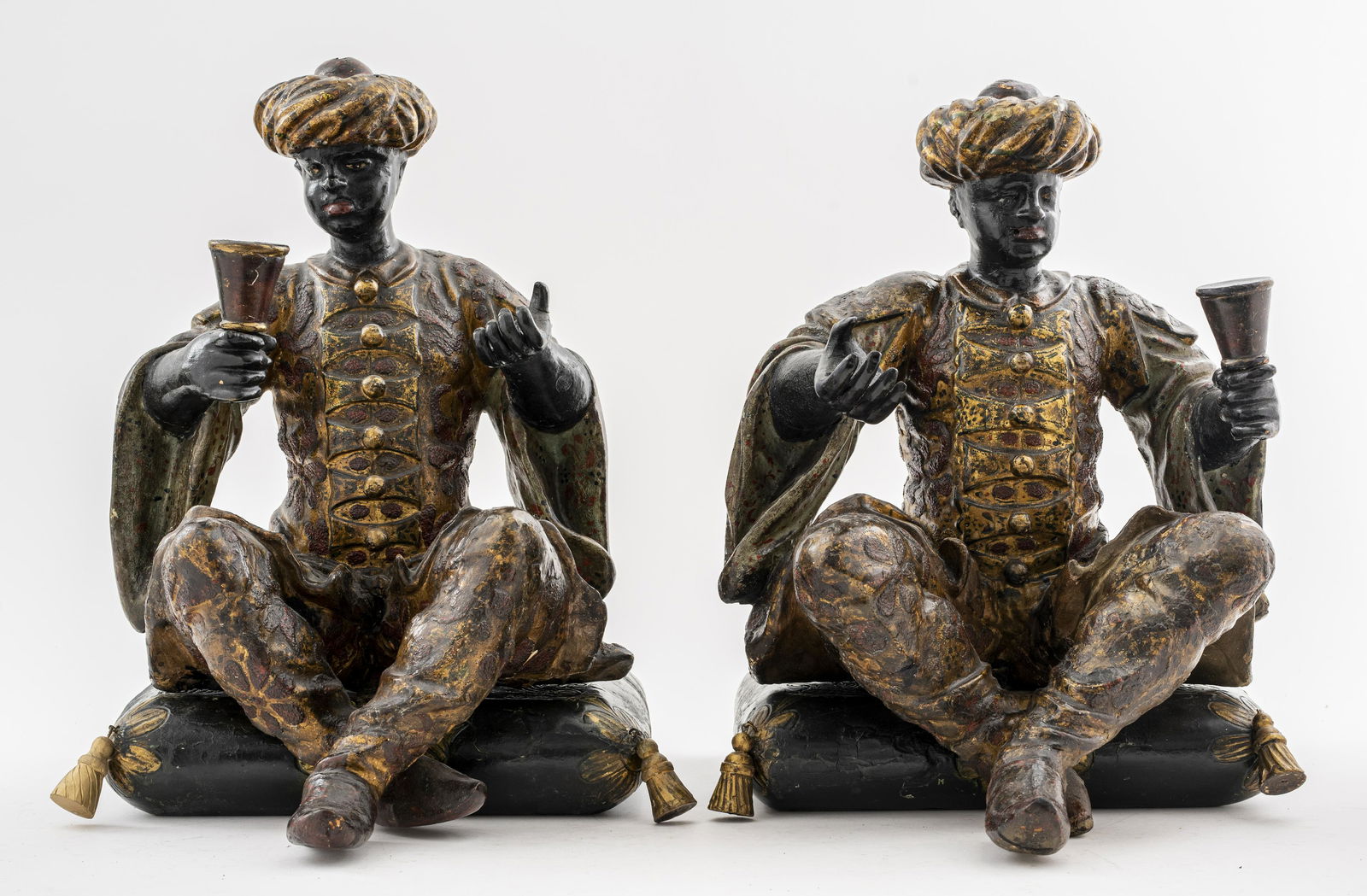 Venetian Polychrome Blackamoor Figures, Pair (1 of 10)
