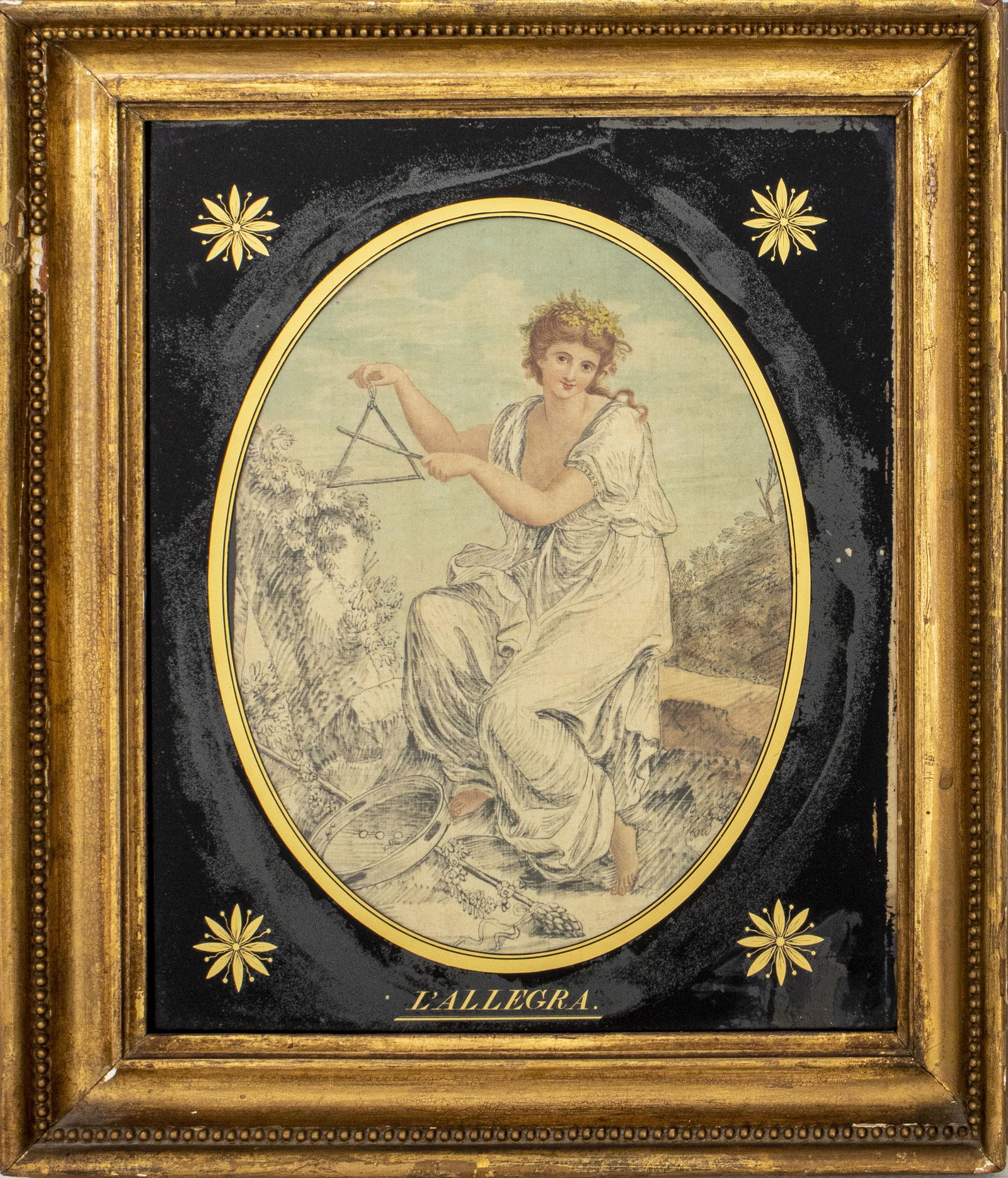 After Angelika Kauffmann "L'Allegra" Silk Painting (1 of 7)