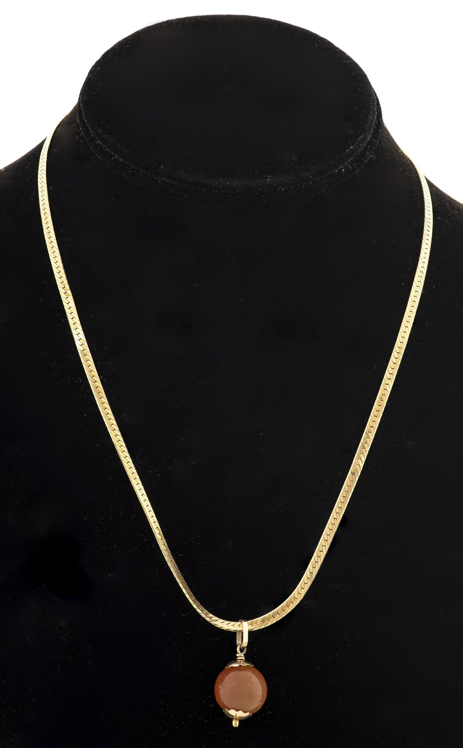 14K Yellow Gold Carnelian Pendant Necklace (1 of 4)