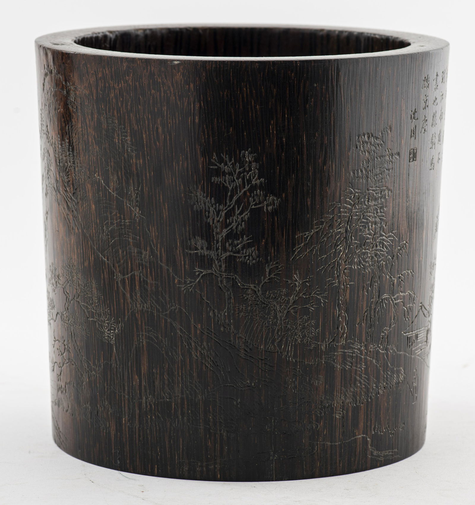 Chinese Large Carved Bamboo Brushpot, 19th C (1 of 9)