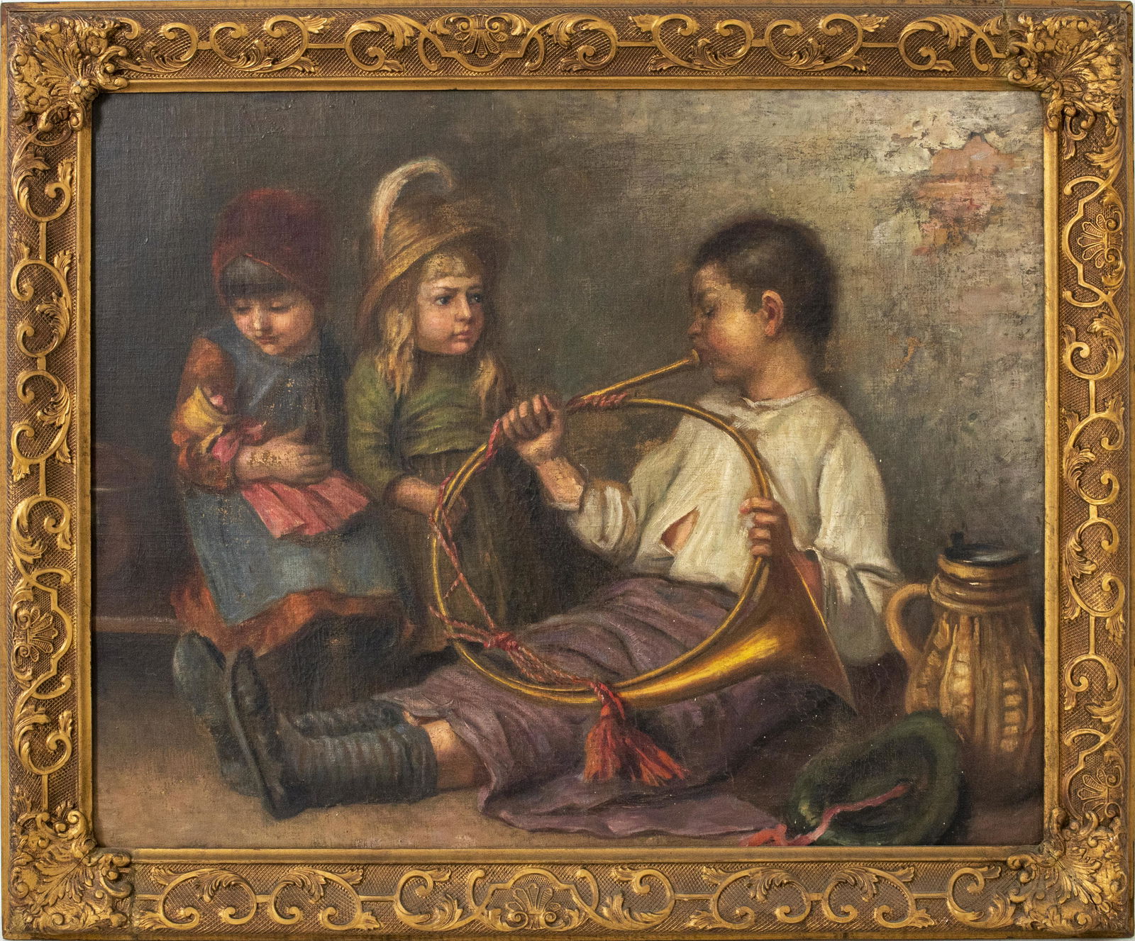 American School "The Concert" Oil on Canvas (1 of 10)