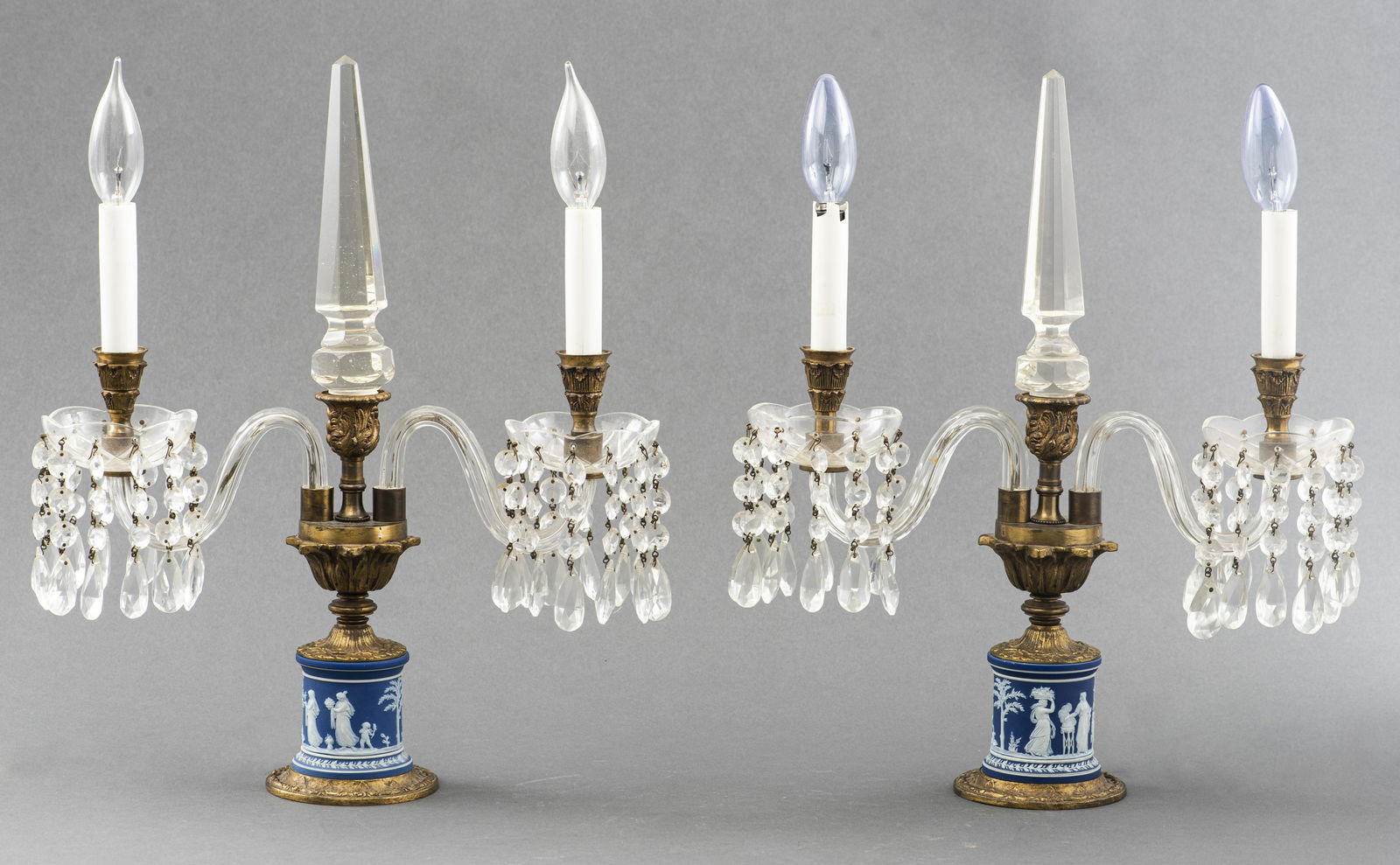 Wedgwood And Gilt Bronze Girandoles, Pair (1 of 7)