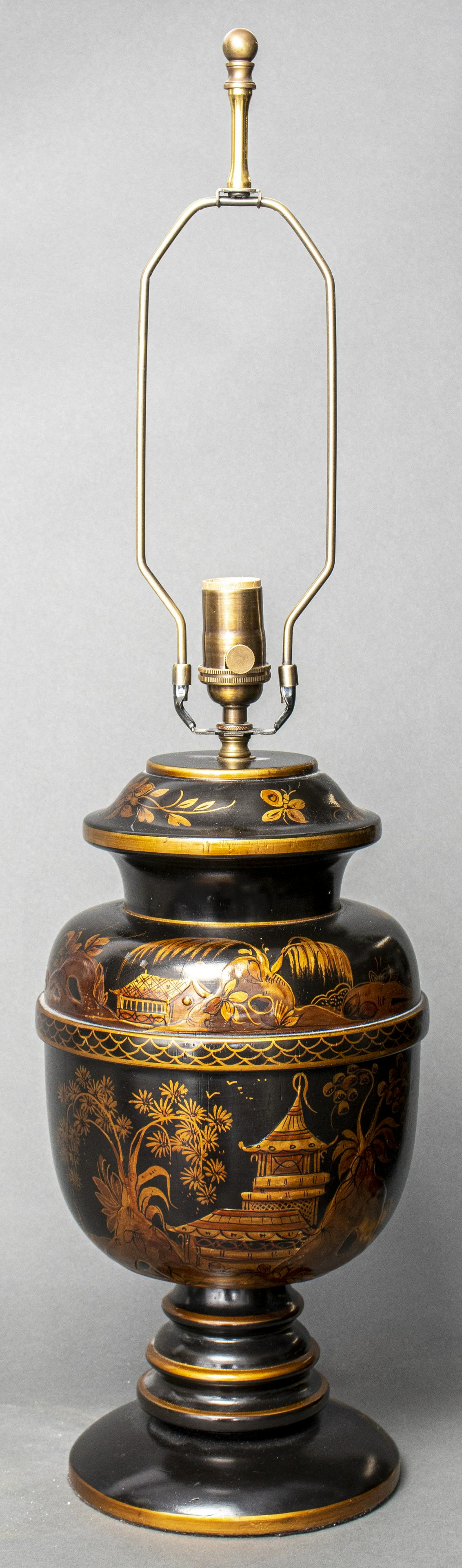 Chinoiserie Parcel Gilt Black Table Lamp (1 of 3)